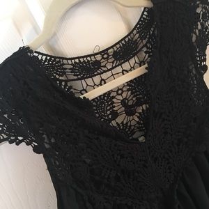 Dress With beautiful crochet neckline sheer dress